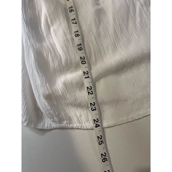 Anthropologie Maeve Short Sleeve Ruffle Yoke Blouse in White - Picture 6 of 11